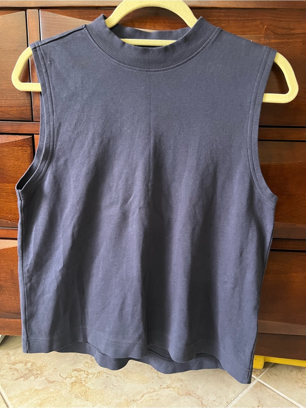 ‼️NWOT: Pact Organic Midnight Blue High Neck Vest Tank Top - M